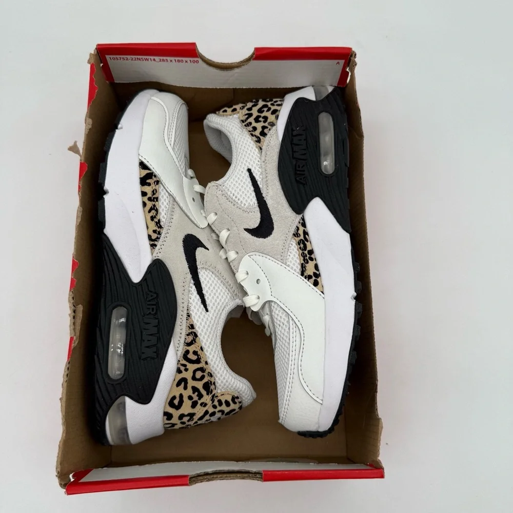 Nike Air Max Excee White Leopard Print Athletic Shoe HQ2115 100 Women Size 8 - Picture 9 of 10